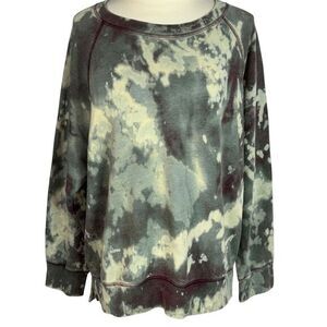 Victoria's Secret PINK Oversized Green Tie Dye Slouchy Crew Neck Sweatshirt